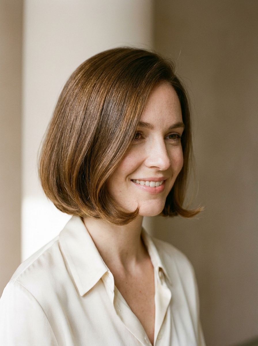 Curved Bob als Kurzhaarfrisuren Inspiration 2026